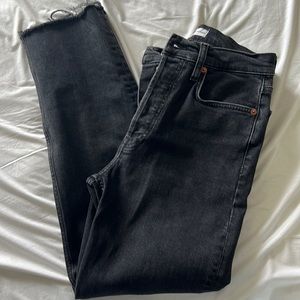 Re/Done washed black straight leg jeans